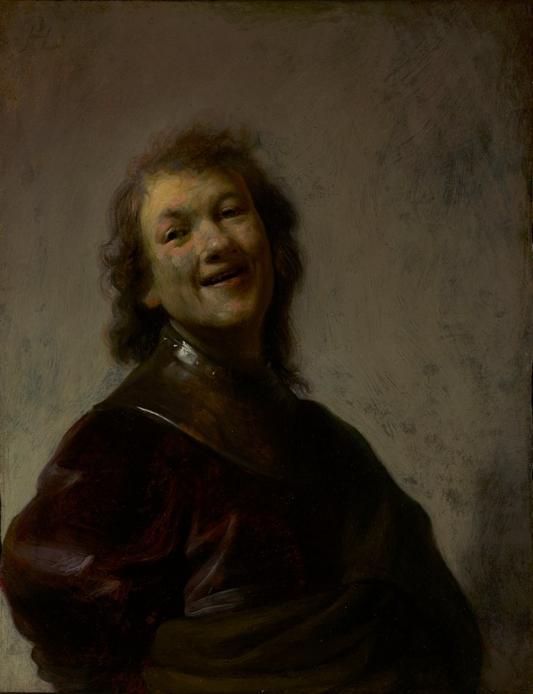 Rembrandt Rindo, c. 1628 (óleo em cobre) de Rembrandt van Rijn