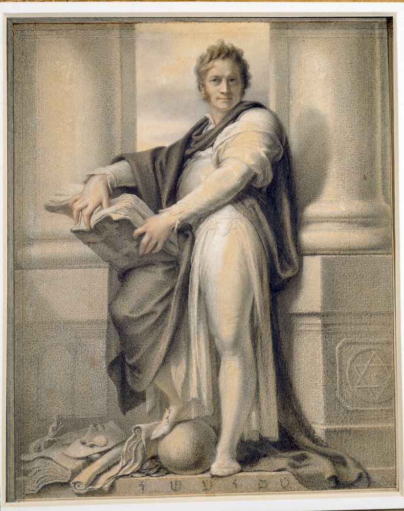 Auto-retrato (carvão, wc no papel) de Richard Cosway