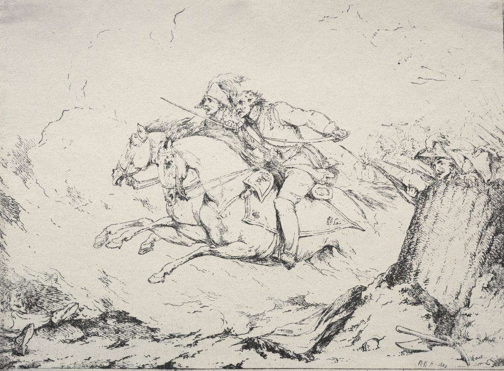 Espécimes de Poliautografia: Cavalry Charge, 1803. de Robert Kerr Porter