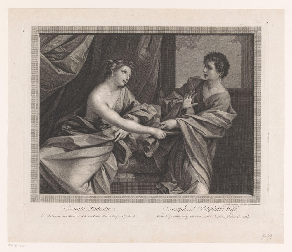 A esposa de José e Potifar Josephi Pudicitia / Esposa de José e Potifar (título no objeto) de Robert Strange