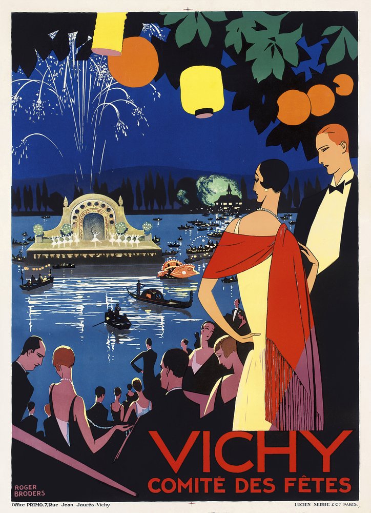 Cartaz publicitário de Vichy, França, c.1930 (litografia a cores) de Roger Broders