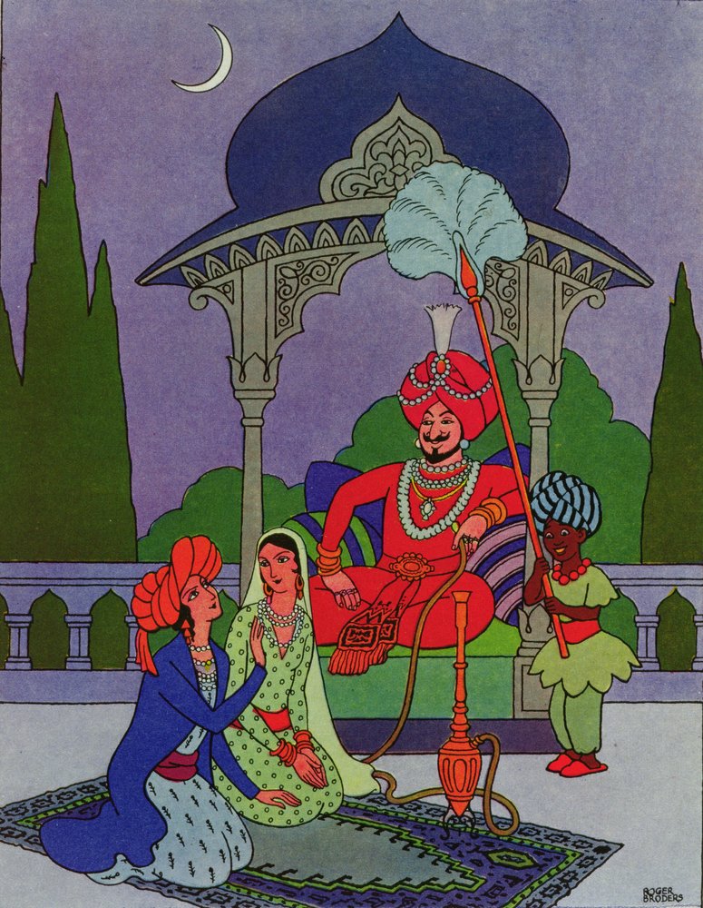 Então Scheherazade começou a sua história, de "As Noites da Arábia de Roger Broders