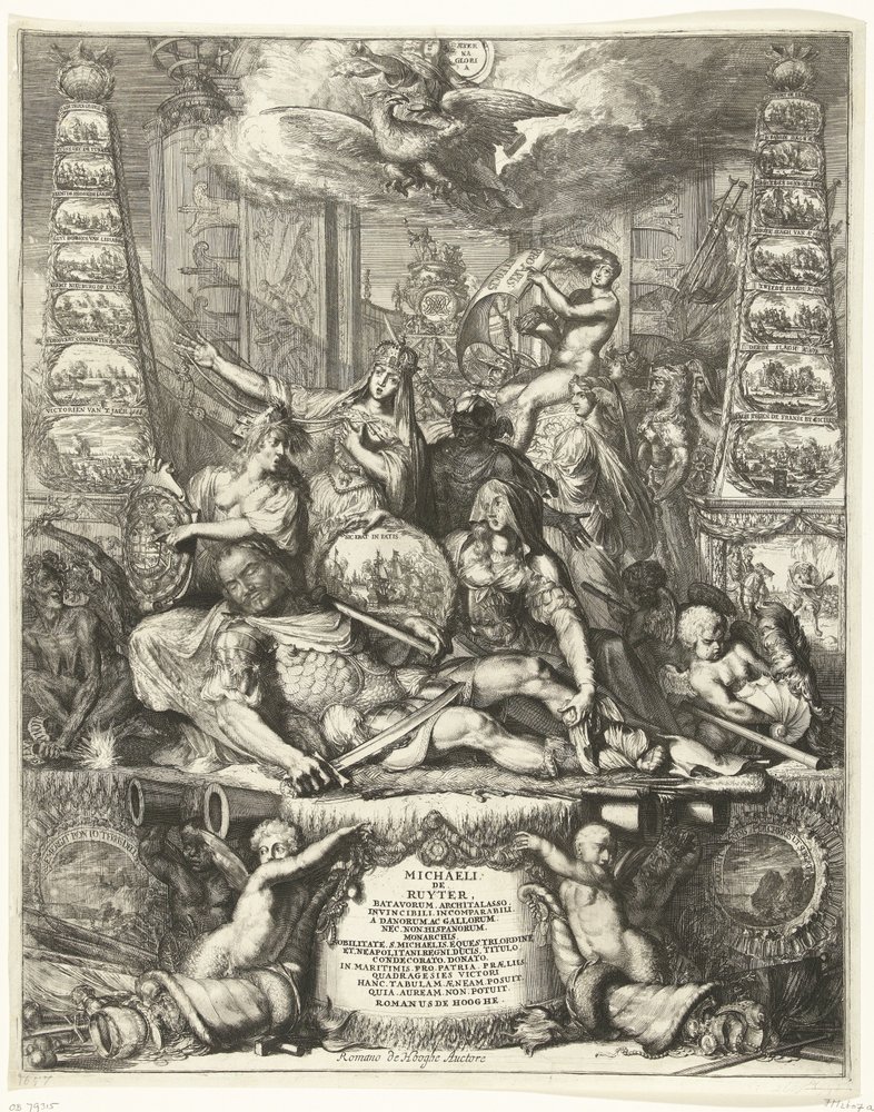 Alegoria da morte de Michiel de Ruyter, 1676 de Romeyn de Hooghe