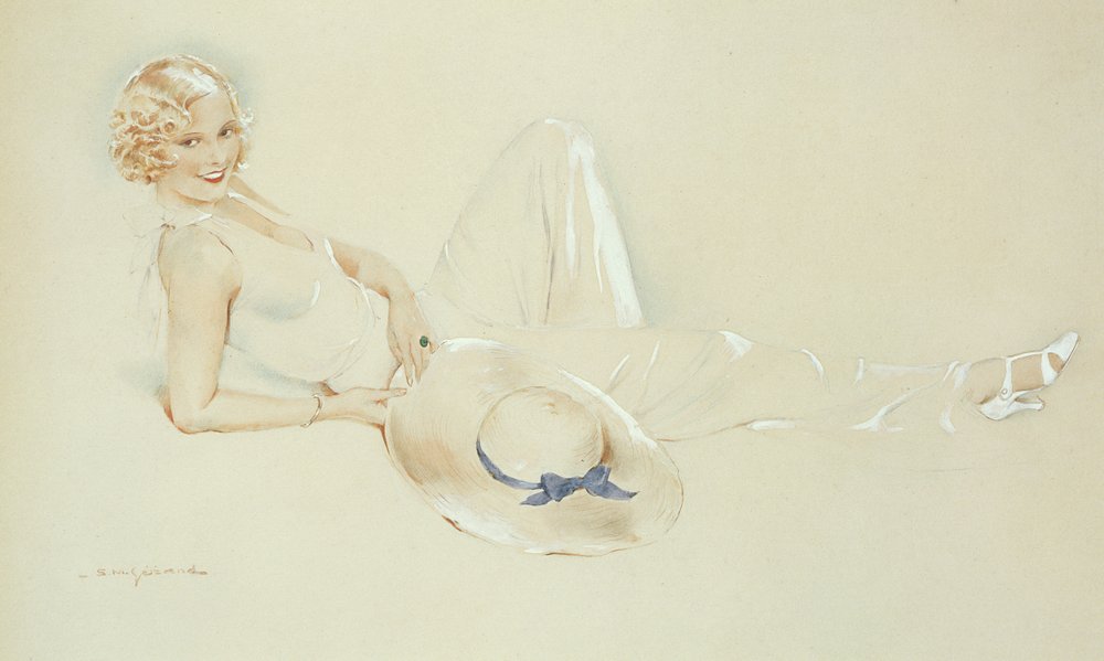 Menina com chapéu (wc no papel aumentado com branco) de S.M. Gerard