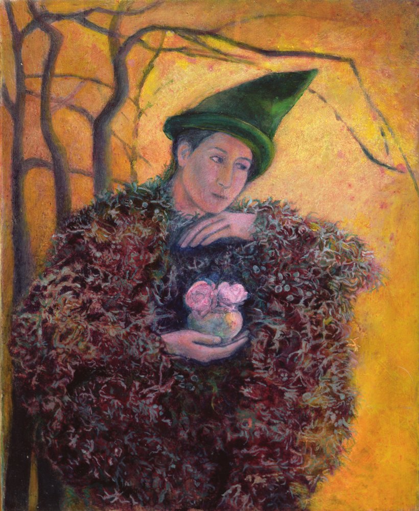 O guardião das rosas, 2003 (óleo no painel do gesso) de Silvia Pastore