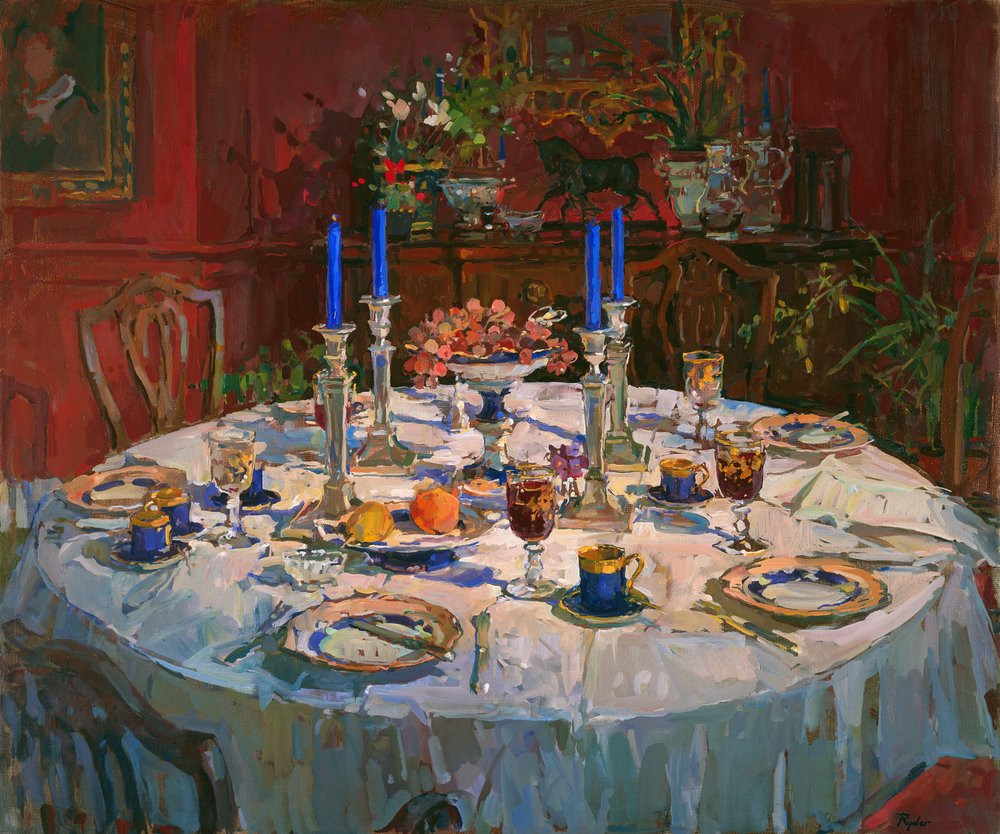 A Sala de Jantar (óleo sobre tela) de Susan Ryder