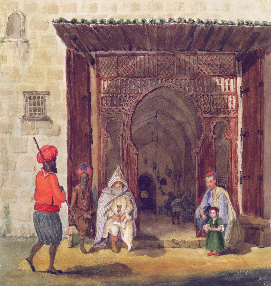 Entrada de uma mesquita em Argel, c.1830 de Theodore Leblanc