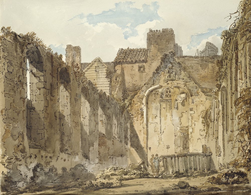 As ruínas da capela no Palácio Savoy, Londres, c. 1795-96 de Thomas Girtin
