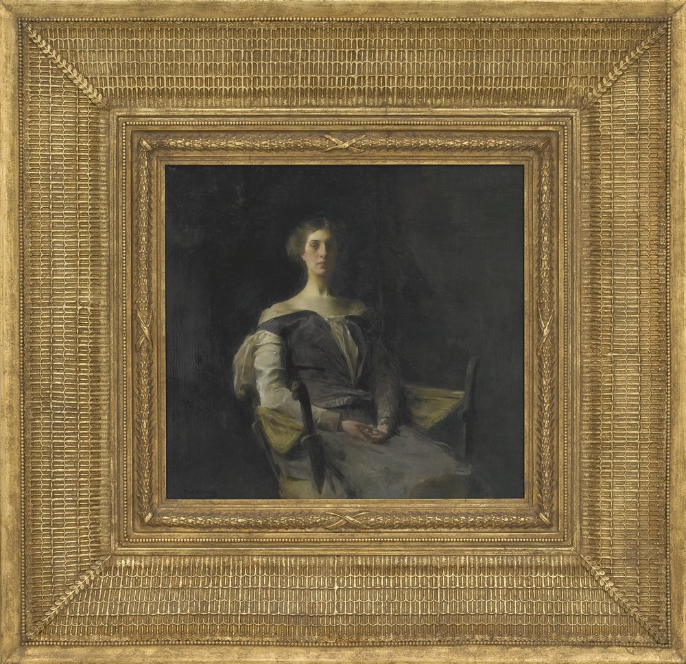 Retrato de uma menina, 1905 (óleo no painel de madeira) de Thomas Wilmer Dewing