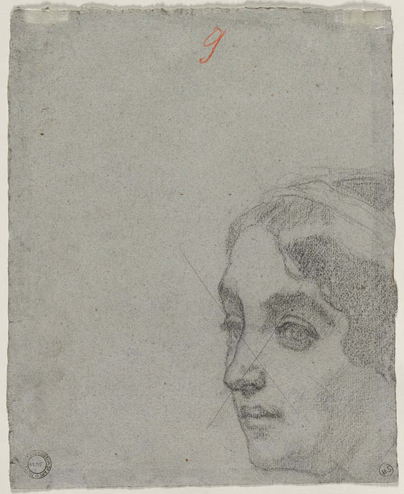 Cabeça de uma mulher (verso) de Thomas Couture