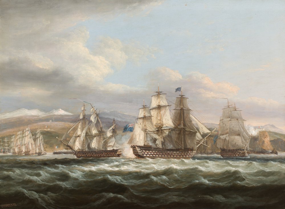 O H.M.S. Caledonia persegue a esquadra francesa até Toulon de Thomas Luny