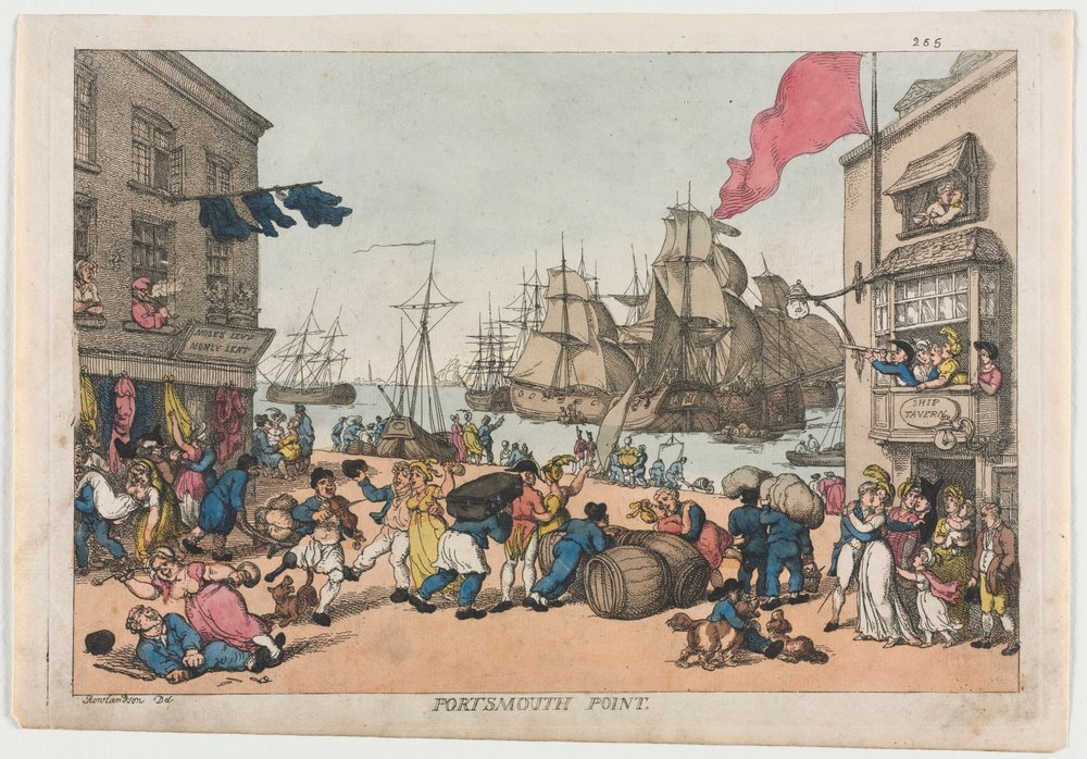 Ponto de Portsmouth, 1814. de Thomas Rowlandson