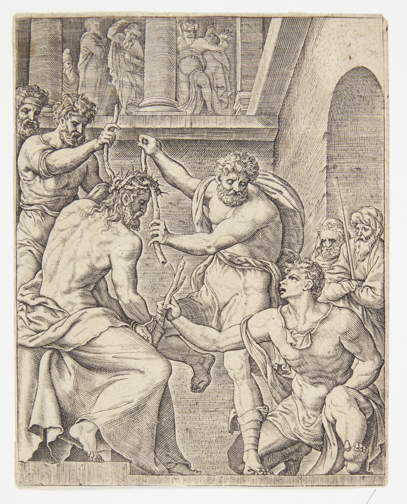 A coroação de espinhos de Ubekendt efter Dirck Volckertsz. Coornhert efter Maarten van Heemskerck