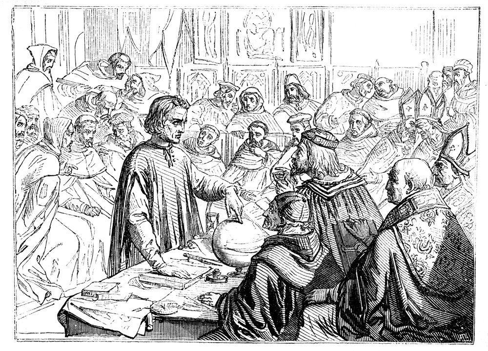 Cristóvão Colombo perante o Conselho em Salamanca, Espanha, 1487 de Unbekannt
