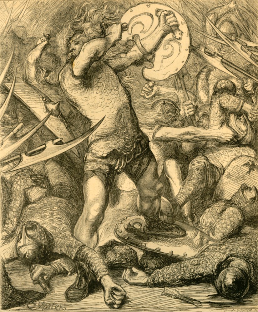 Aqui, abrindo caminho através do anfitrião normando, c1890. de Unbekannt