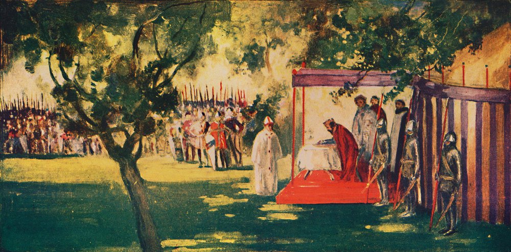 Rei John assinando Magna Charta em Runnydale, 1912 de Unbekannt
