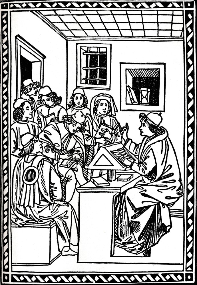 Mestre com seus alunos. Christoforo Landino, 1492, 1917 de Unbekannt
