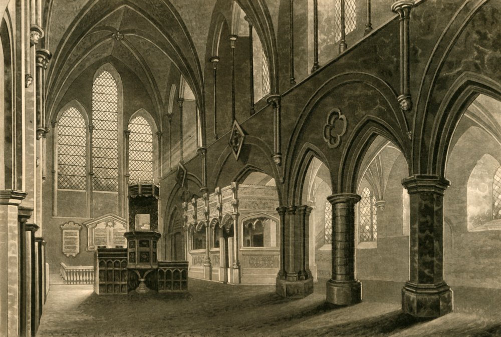 Nave da igreja de Boxgrove, 1835. de Unbekannt