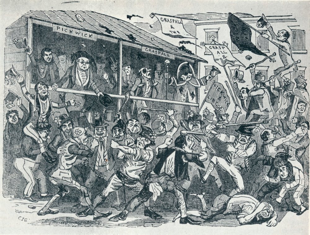 A eleição em Eatanswill, c1836, 1925 de Unbekannt