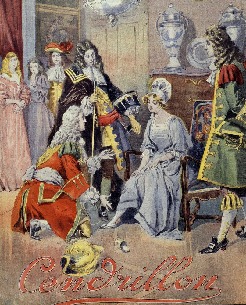 Capa de "Cinderela", conto de Perrault (ensaio de sapatos). de Unknown artist