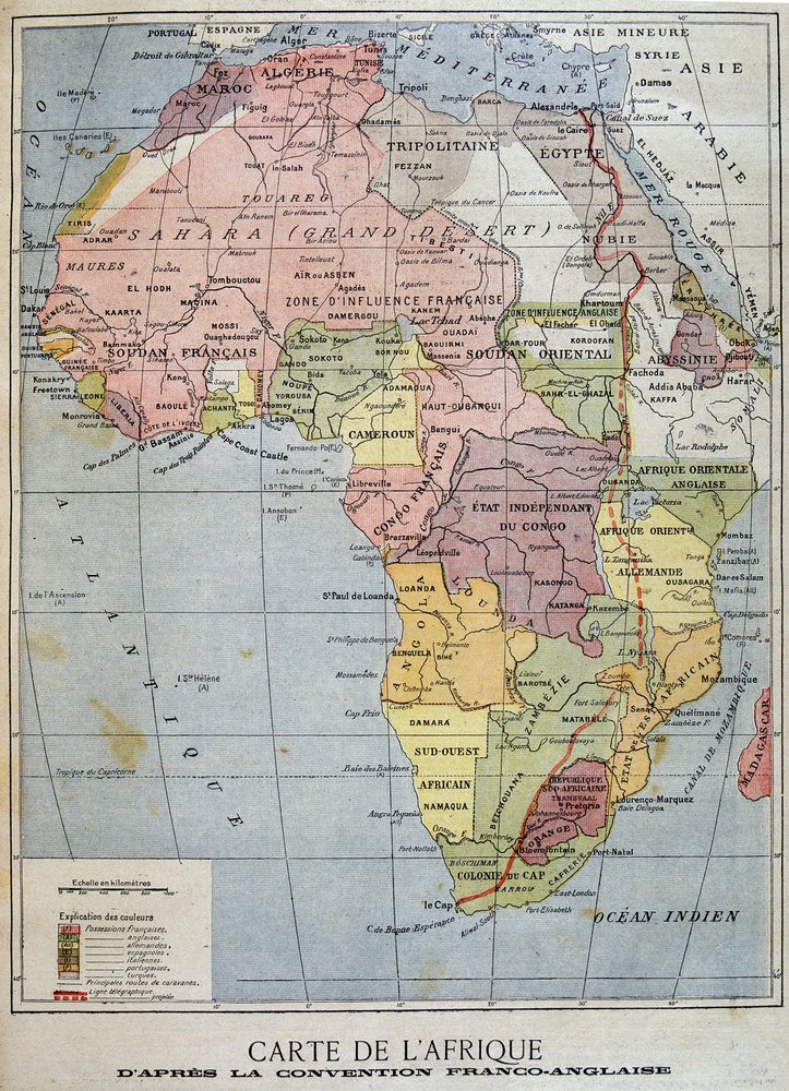Mapa de África segundo a Convenção Franco-Inglês - no "Le Petité Journal" de 04/09/1899 de Unknown artist