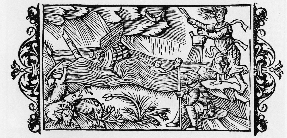 Feiticeiro desvendando um Tempete - in "Historia de Gentibus Septentrionalibus" (História dos povos do Norte) por Olaus Magnus, Roma 1555 de Unknown artist