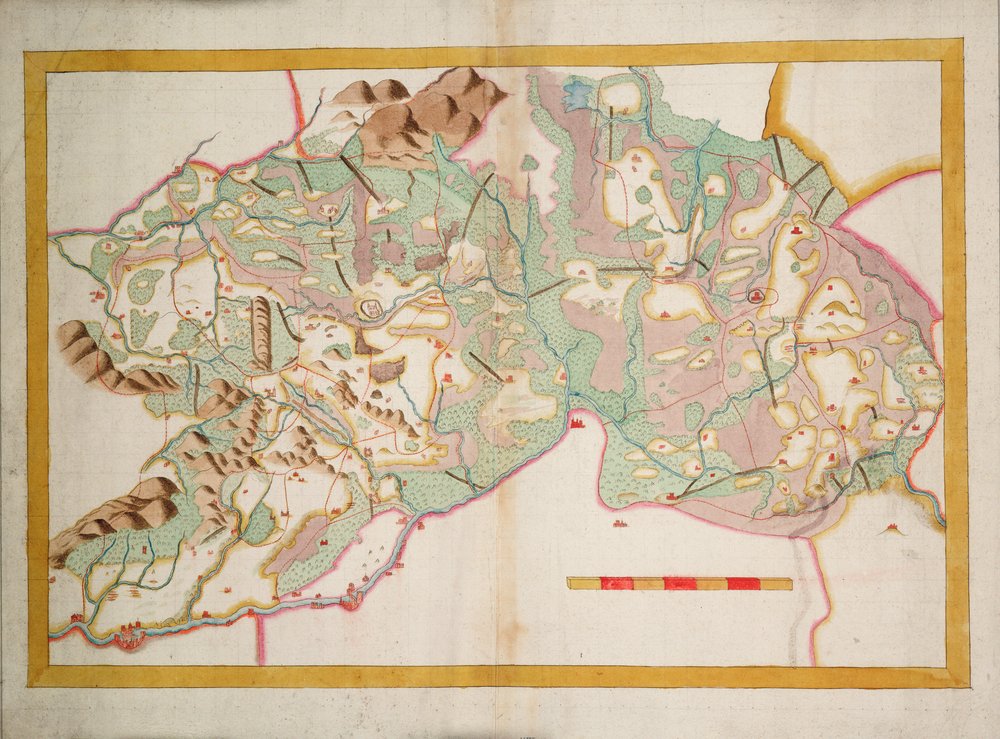 Mapa de Leix e Offaly, Irlanda, c.1590 (papel, linho)