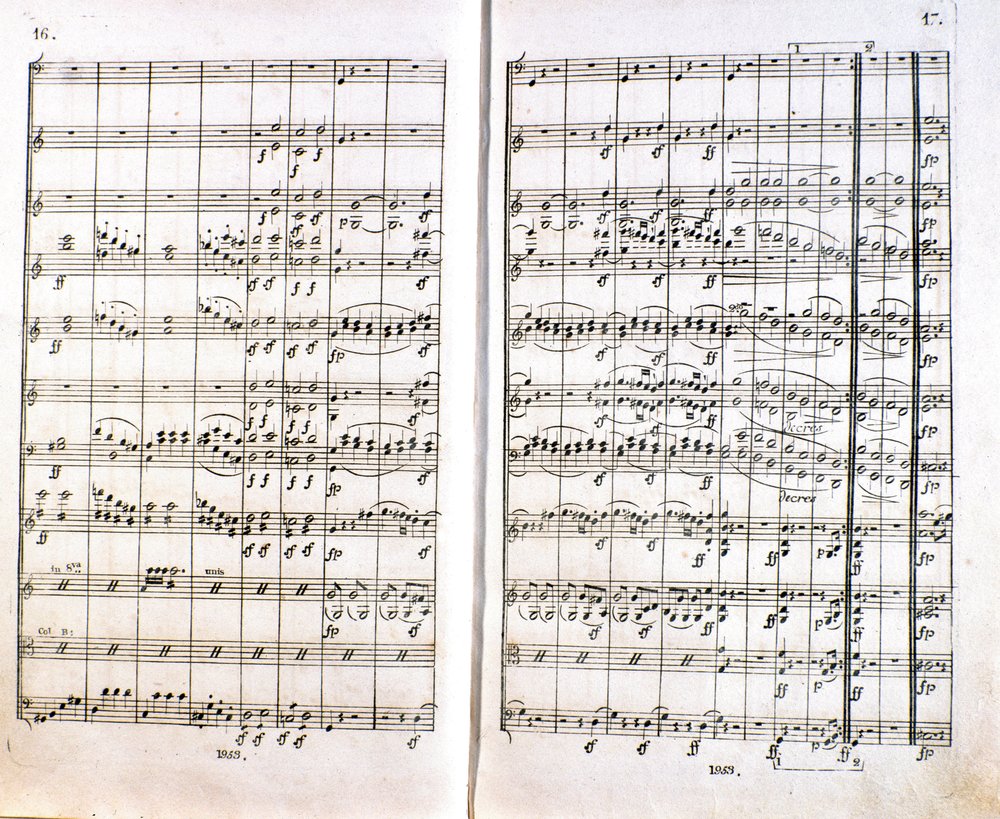 Página da primeira edição alemã da partitura da Sinfonia nº 1 em Dó maior do compositor alemão Ludwig van Beethoven (1770-1827) (1799-1800). Bonn de Unknown artist