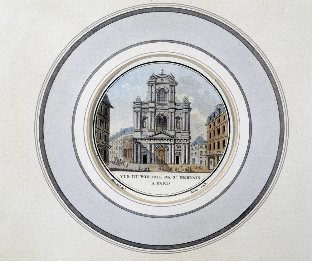 Vista do portão de São Gervais (Saint Gervais) - gravura de Unknown artist