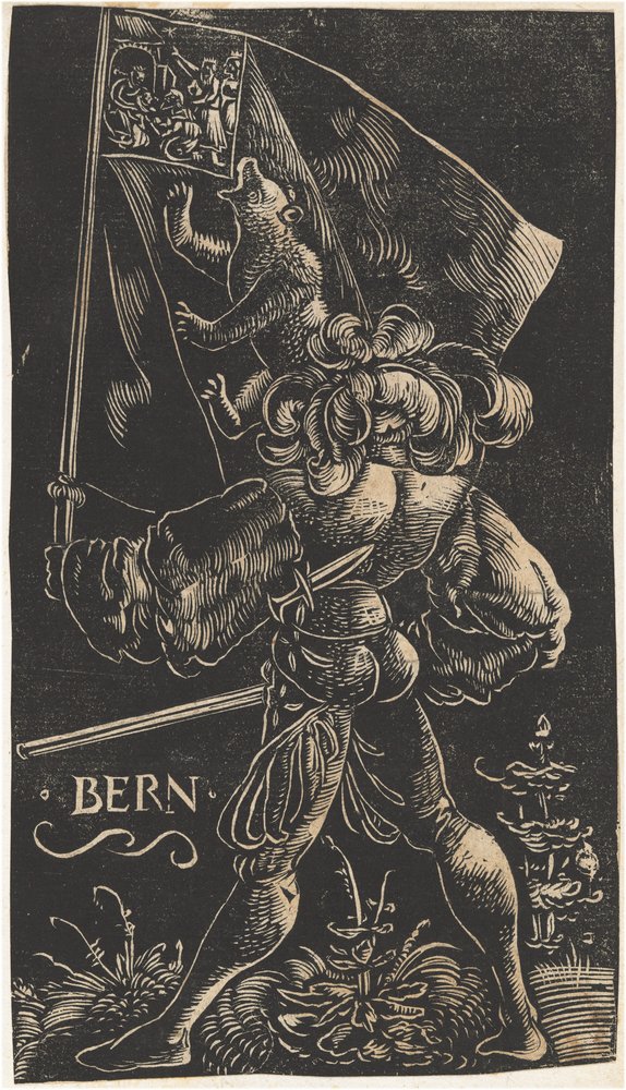 Porta-estandarte do Cantão de Berna, 1521. de Urs Graf