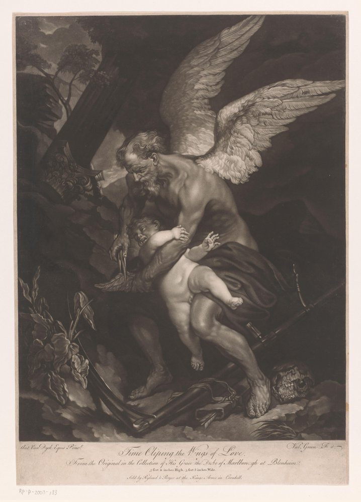 O Pai Tempo a cortar as asas do Cupido
Time Clipping the Wings of Love (título sobre o objecto) de Valentine Green