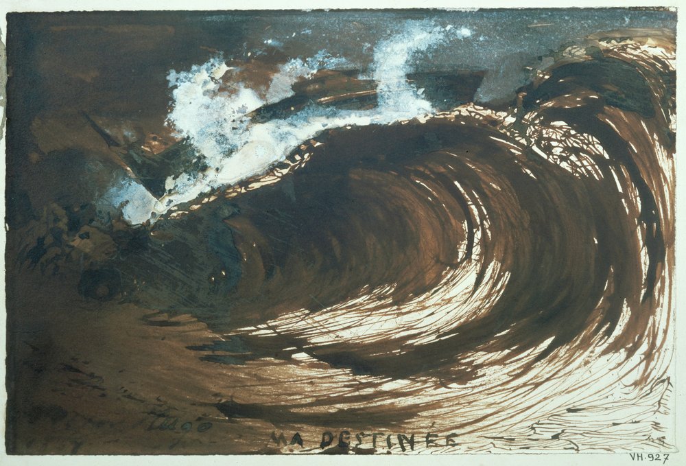 Ma destinee ... (caneta, aguada e guache) de Victor Hugo