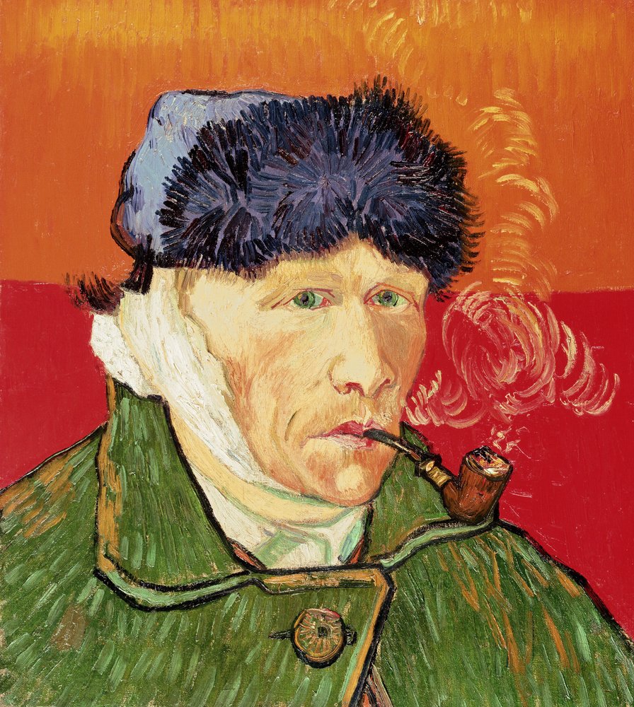 Autorretrato com orelha enfaixada e cachimbo, 1889. de Vincent van Gogh