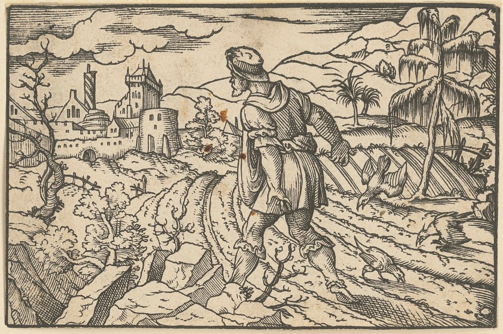 Os lábios de Isaías foram purificados por um serafim [recto]; a visão de Jeremias [verso] de Virgil Solis