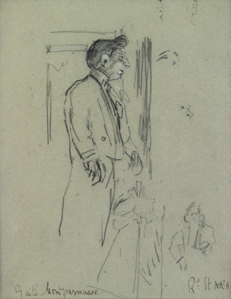 O Teatro Gaité (lápis com giz branco sobre papel) de Walter Richard Sickert
