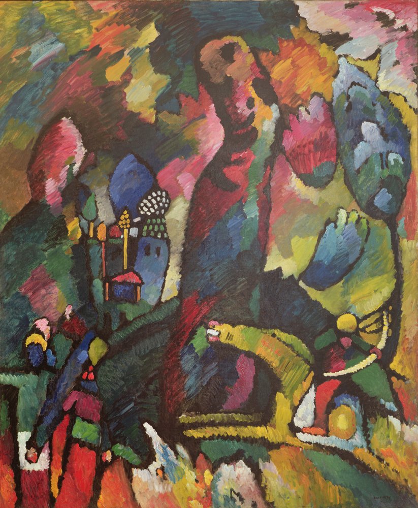 Quadro com um arqueiro, 1909 de Wassily Kandinsky