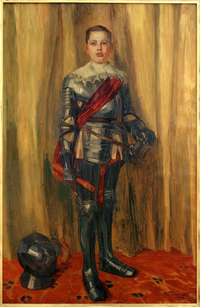 Jörg Trübner na armadura de Wilhelm Trübner