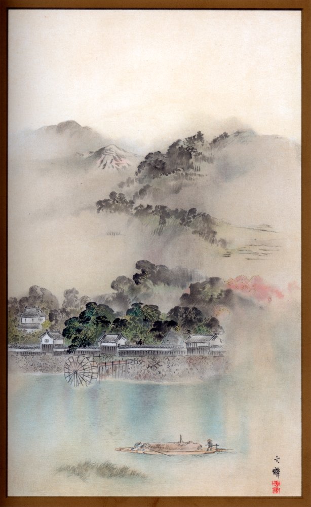 Uma manhã de primavera no rio Yodo, c1870 1886. de Wilhelm Greve