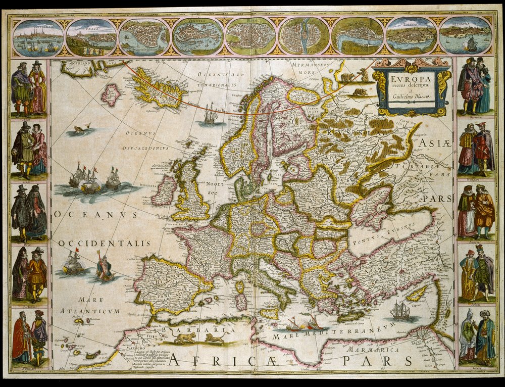 Mapa da Europa. (gravura de Willem Blaeu
