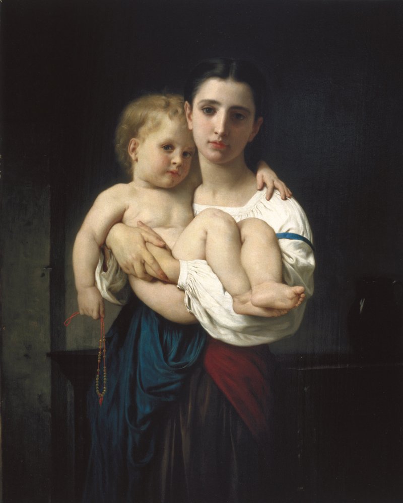 A irmã mais velha, redução de William-Adolphe Bouguereau