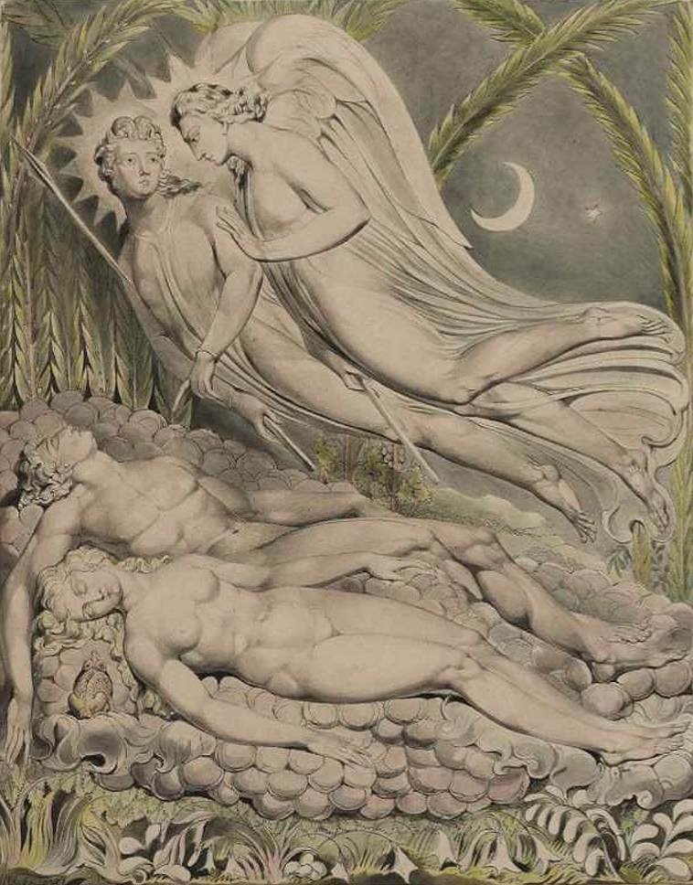 Adão e Eva adormecidos de William Blake