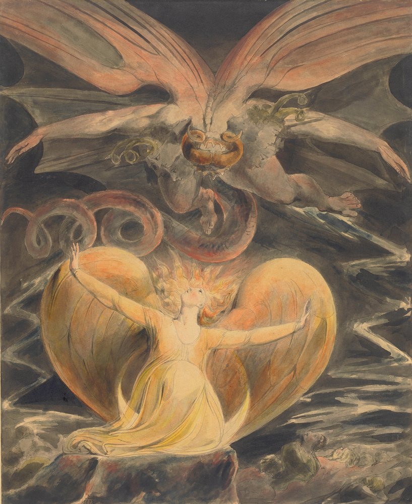 O Grande Dragão Vermelho e a Mulher Vestida de Sol de William Blake
