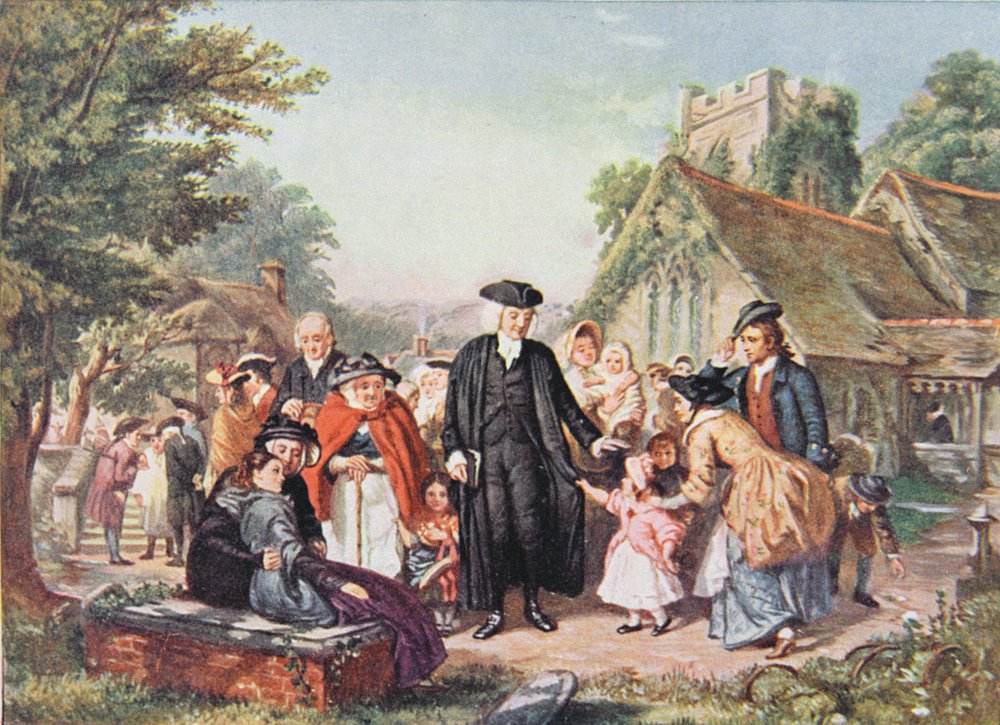 O clérigo da aldeia, ilustração de "vidas de grandes homens contados por grandes homens", editado por Richard Wilson, c.1920s de William Powell Frith