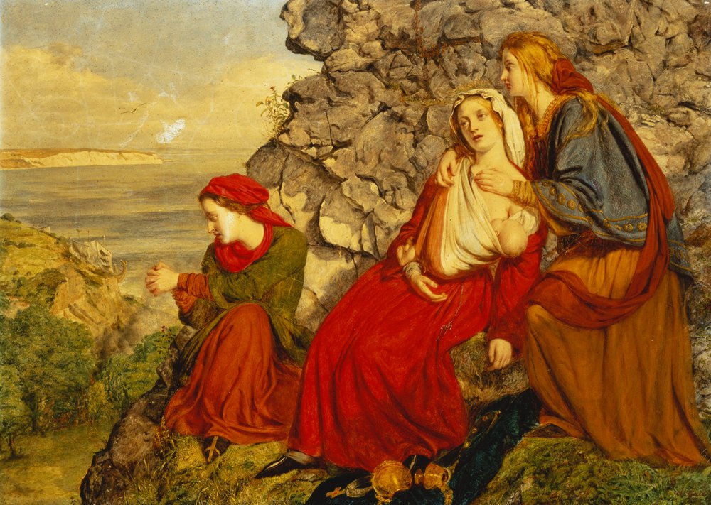 Uma incursão dos dinamarqueses: mulheres saxônicas assistindo o conflito, de William Gale