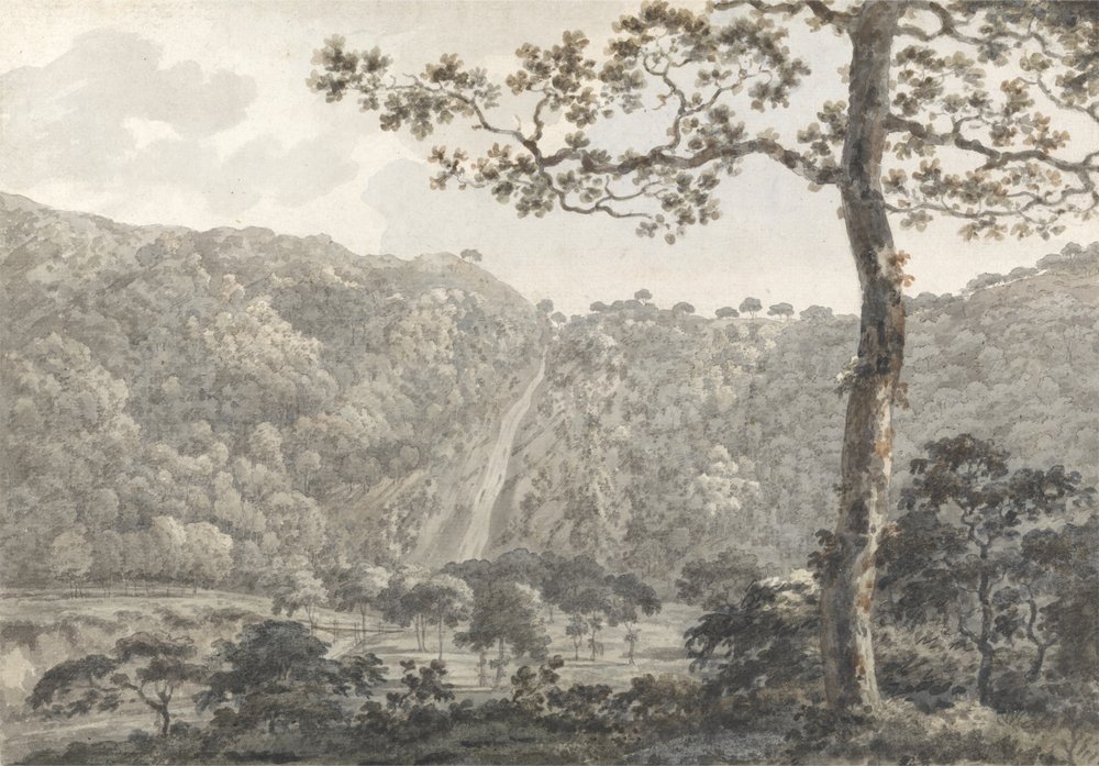 As quedas em Powerscourt, Co. Wicklow, Irlanda (wc no papel) de William Pars