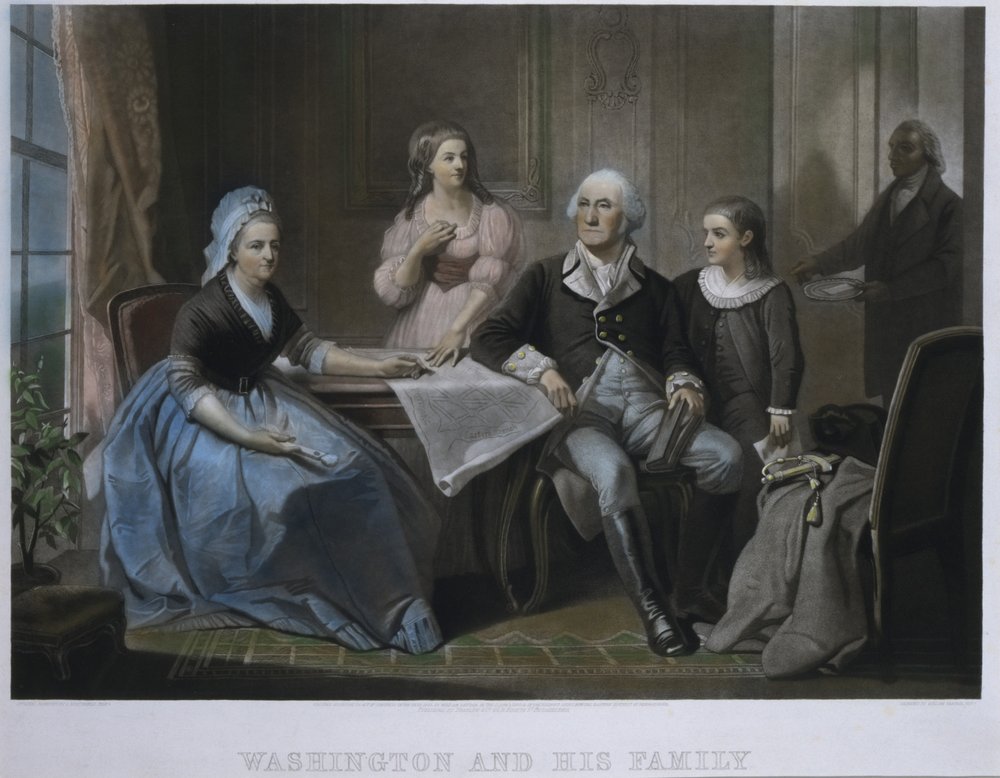 Washington e a sua família de William Sartain