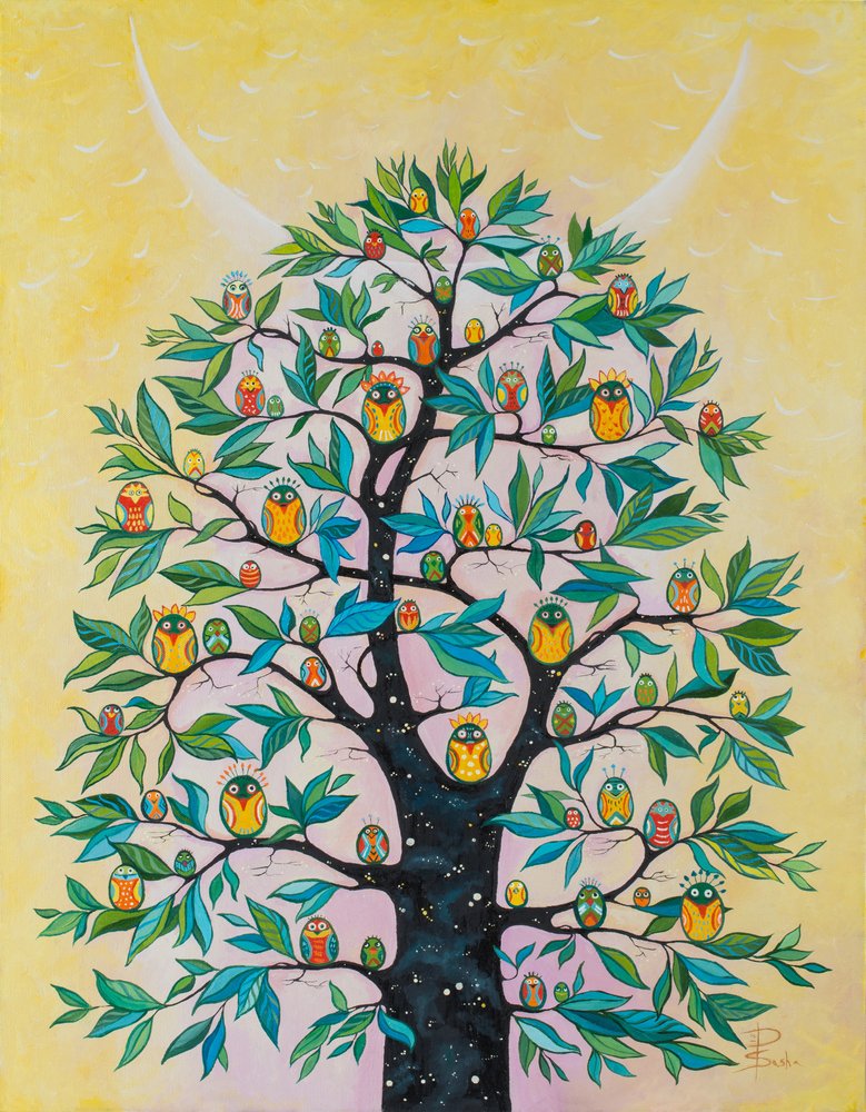 Árvore das Corujas Fantásticas de Aleksandra Paranchenko