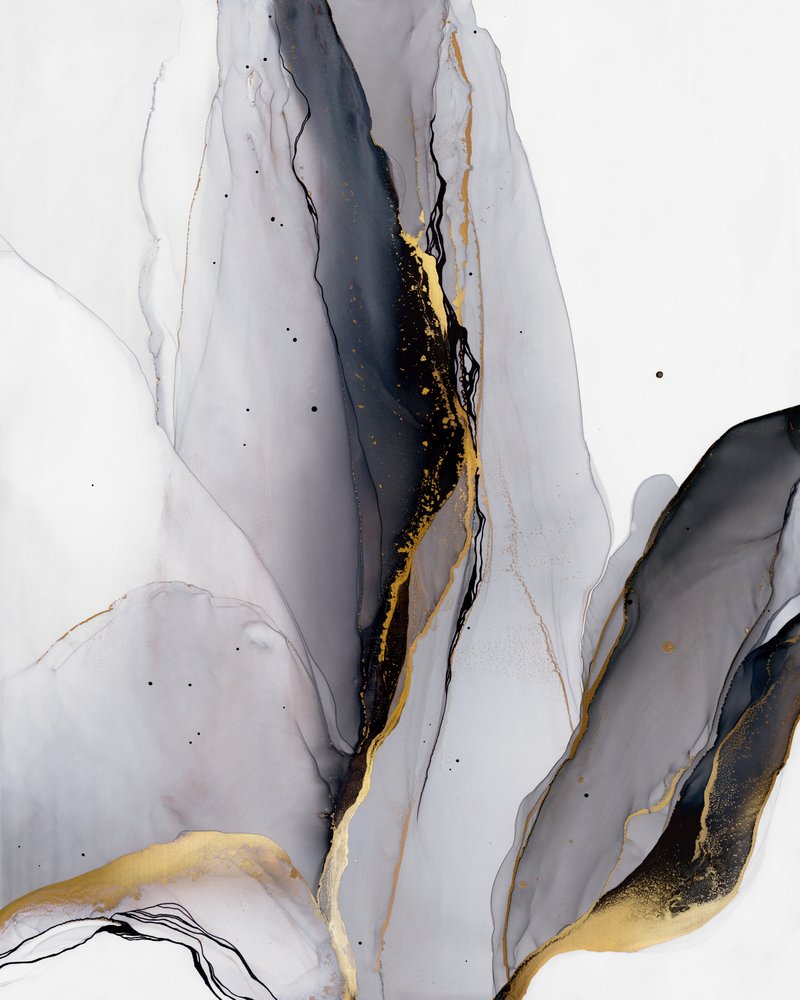 Elegante Fluxo Cinza Dourado de Alevtina Shelest