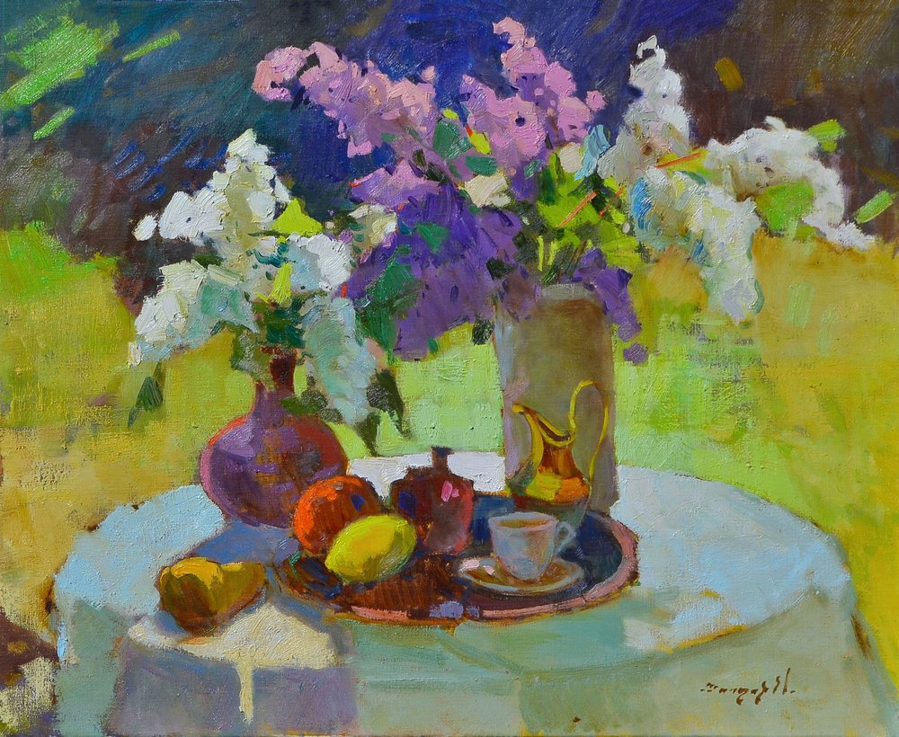 Lilases e Fruta ao Ar Livre de Alexander Shandor