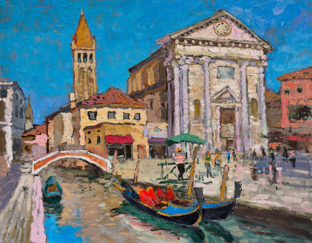 Igreja e Canal de Veneza de Alexander Shandor